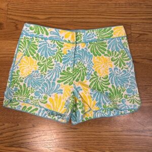 Elizabeth Mckay‎ Blue Green Yellow Floral Shorts